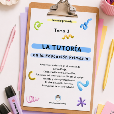 Portadas para organizar el temario de primaria, infantil, inglés, PT, AL, EF