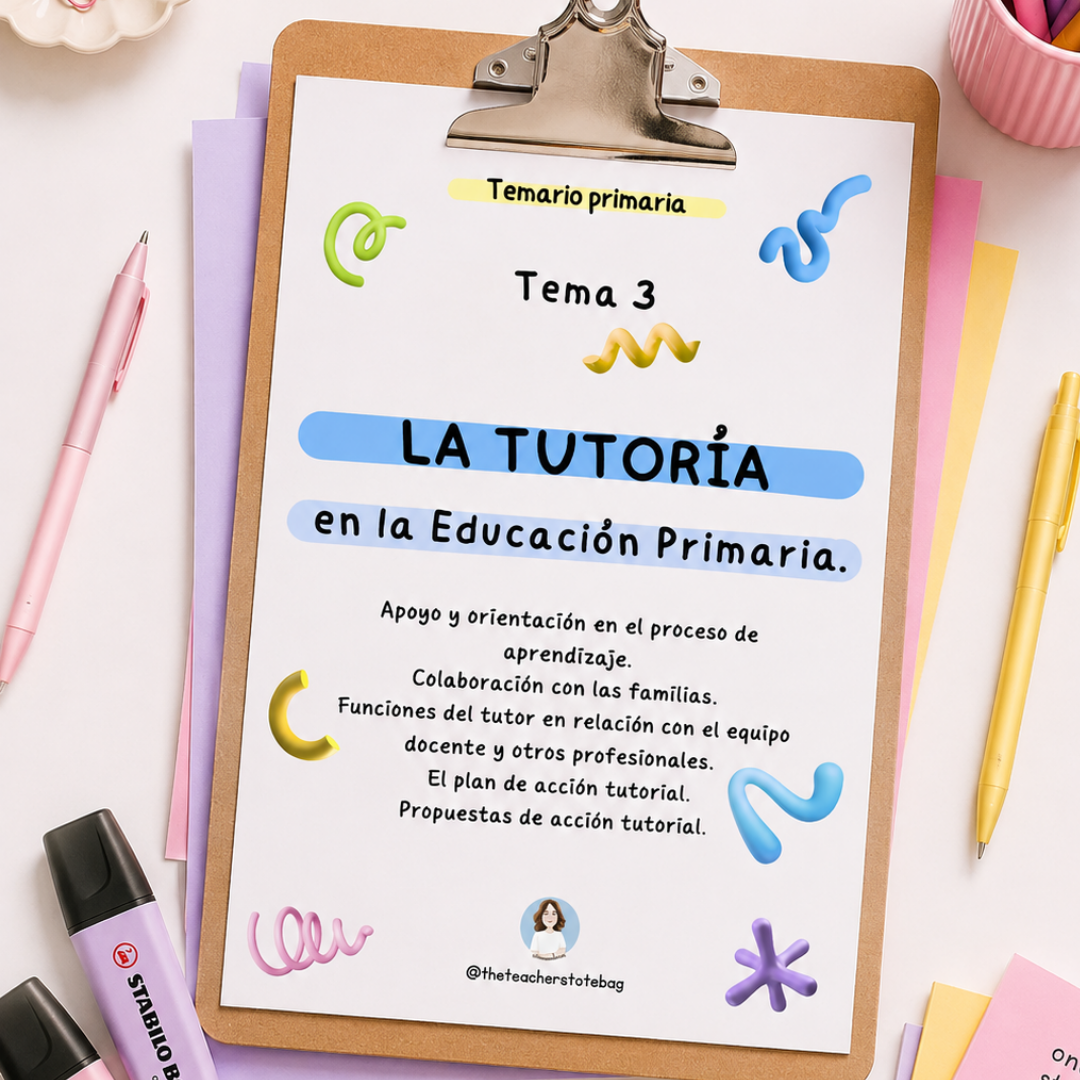 Portadas para organizar el temario de primaria, infantil, inglés, PT, AL, EF