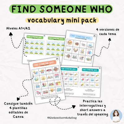 Find Someone Who - Vocabulary mini pack A1+/A2