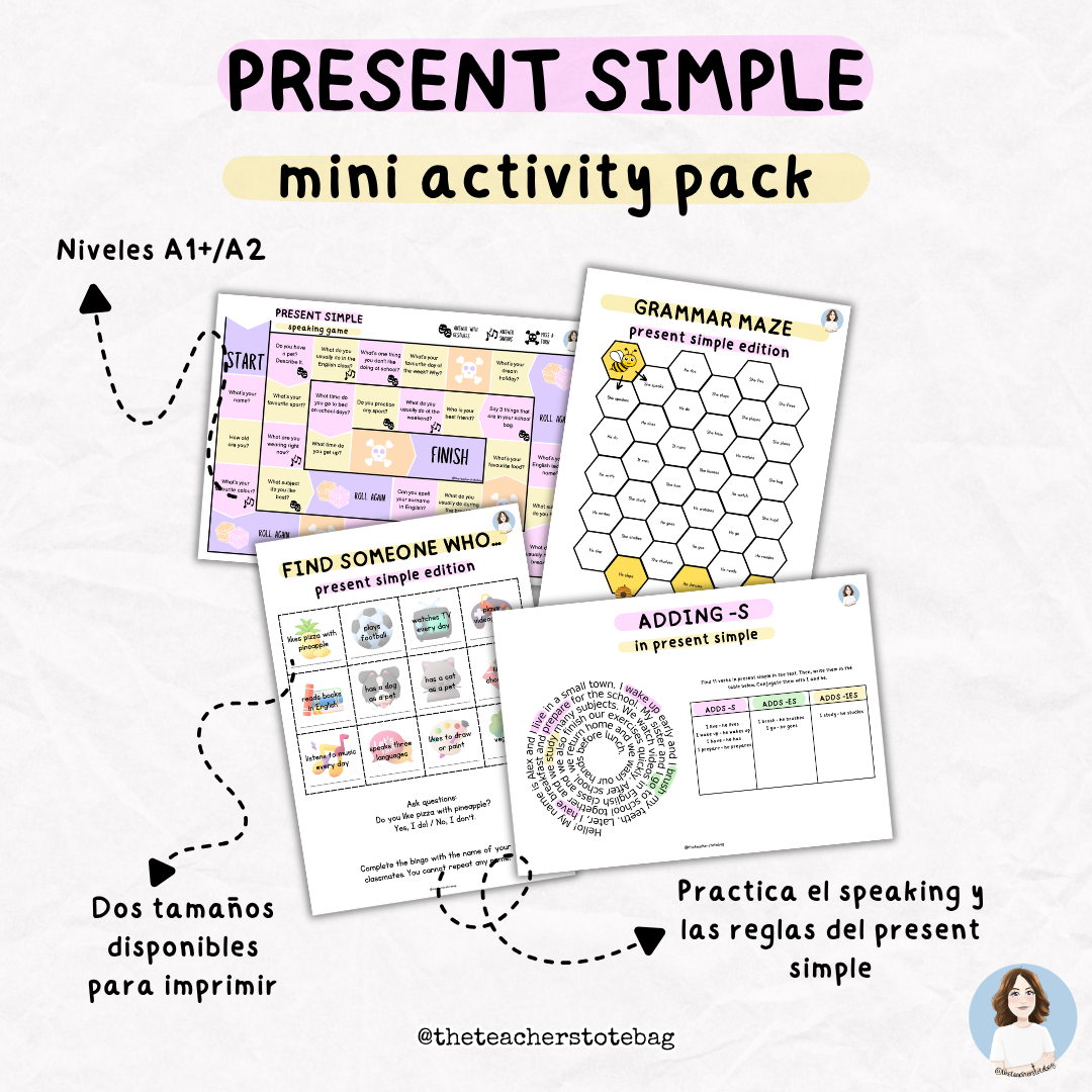 Present simple mini activity pack A1+/A2